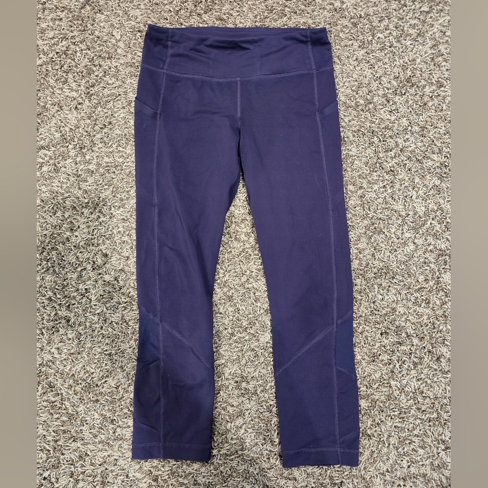 Lululemon Womens Wunder Train High-Rise Crop Purple Capris Size 6
